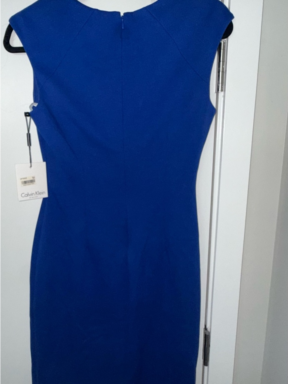 Calvin Klein Cobalt Blue Cap-Sleeve Sheath Dress - Picture 4 of 5